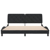 Bed Frame without Mattress Black 180x200 cm Velvet - Top-Down View