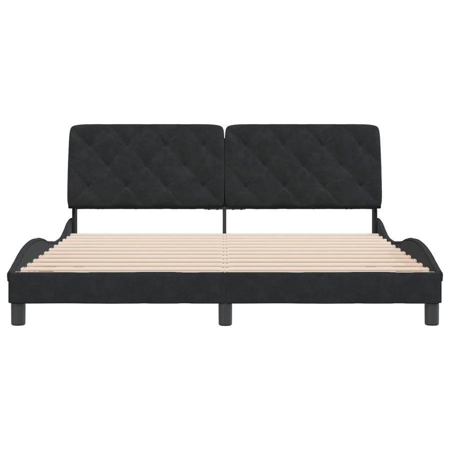 Bed Frame without Mattress Black 180x200 cm Velvet