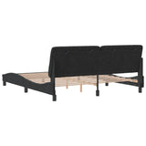 Bed Frame without Mattress Black 180x200 cm Velvet - Rear View