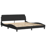 Bed Frame without Mattress Black 180x200 cm Velvet - Close-Up Angle