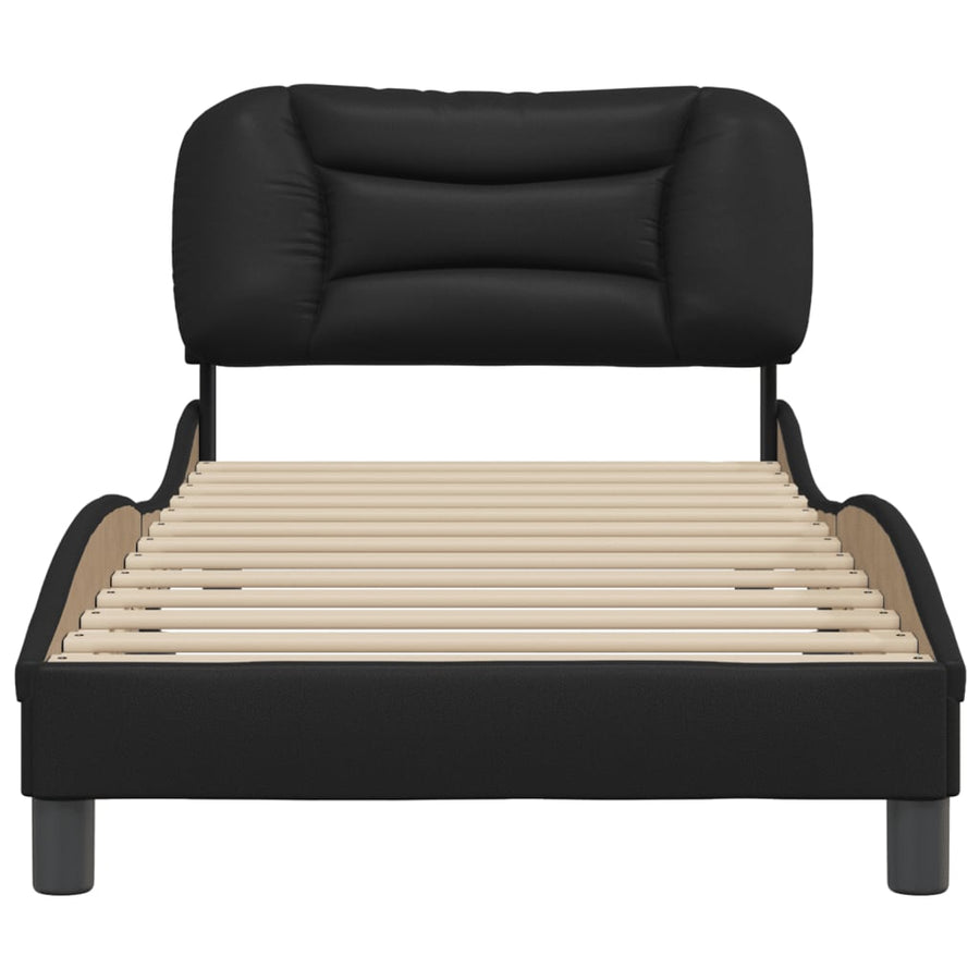 Bed Frame without Mattress "Hvar" Black 90x190 cm Faux Leather
