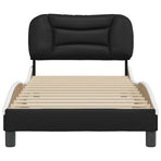 Bed Frame without Mattress "Hvar" Black and White 90x190 cm