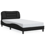 Bed Frame without Mattress "Hvar" Black 107x203 cm King Single Faux Leather