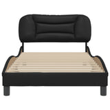 Bed Frame without Mattress "Hvar" Black 107x203 cm King Single Faux Leather