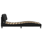 Bed Frame without Mattress "Hvar" Black 107x203 cm King Single Faux Leather