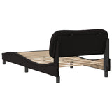 Bed Frame without Mattress "Hvar" Black 107x203 cm King Single Faux Leather