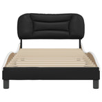 Bed Frame without Mattress "Hvar" Black and White 107x203 cm King Single Faux Leather