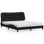 Bed Frame without Mattress "Hvar" Black 152x203 cm Queen Faux Leather