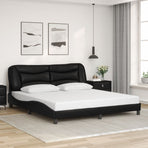 Bed Frame without Mattress "Hvar" Black 180x200 cm Faux Leather