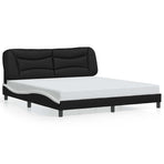 Bed Frame without Mattress "Hvar" Black and White 180x200 cm