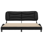 Bed Frame without Mattress "Hvar" Black and White 180x200 cm