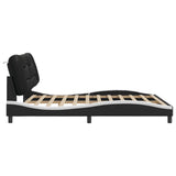 Bed Frame without Mattress "Hvar" Black and White 180x200 cm King Faux Leather