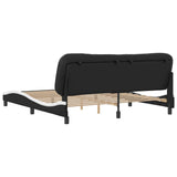 Bed Frame without Mattress "Hvar" Black and White 180x200 cm King Faux Leather
