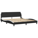 Bed Frame without Mattress "Hvar" Black and White 180x200 cm