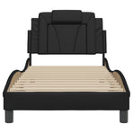 Bed Frame "Viana" without Mattress Black 90x190 cm Faux Leather
