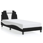 Bed Frame "Viana" without Mattress Black and White 90x190 cm Faux Leather