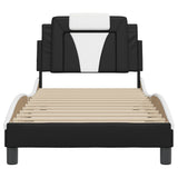 Bed Frame "Viana" without Mattress Black and White 90x190 cm Faux Leather