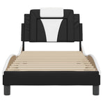 Bed Frame "Viana" without Mattress Black and White 90x190 cm Faux Leather