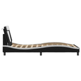 Bed Frame "Viana" without Mattress Black and White 107x203 cm King Single Faux Leather
