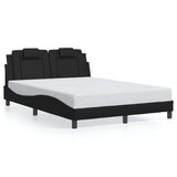 Bed Frame "Viana" without Mattress Black 137x190 cm Double Faux Leather