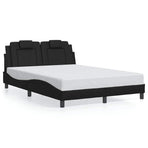 Bed Frame "Viana" without Mattress Black 137x190 cm Double Faux Leather