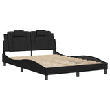 Bed Frame "Viana" without Mattress Black 137x190 cm Double Faux Leather