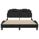 Bed Frame "Viana" without Mattress Black 137x190 cm Double Faux Leather