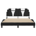 Bed Frame "Viana" without Mattress Black and White 137x190 cm Double Faux Leather