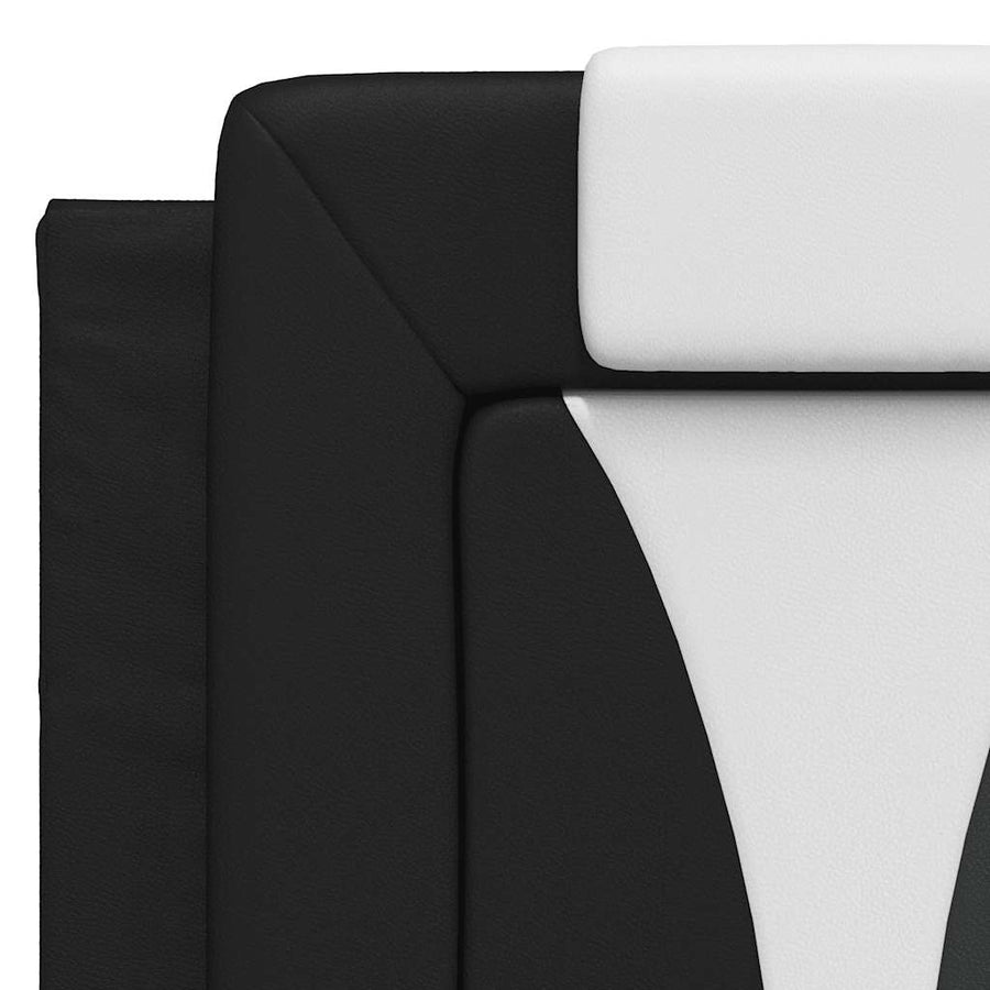 Bed Frame "Viana" without Mattress Black and White 137x190 cm Double Faux Leather