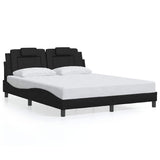 Bed Frame "Viana" without Mattress Black 152x203 cm Queen Faux Leather