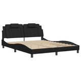 Bed Frame "Viana" without Mattress Black 152x203 cm Queen Faux Leather