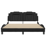 Bed Frame "Viana" without Mattress Black 152x203 cm Queen Faux Leather