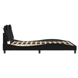 Bed Frame "Viana" without Mattress Black 152x203 cm Queen Faux Leather