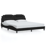 Bed Frame "Viana" without Mattress Black 180x200 cm King Faux Leather