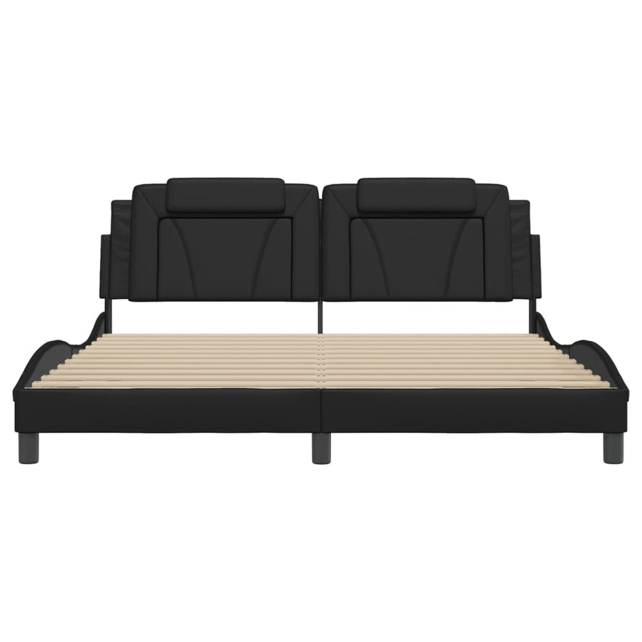 Bed Frame "Viana" without Mattress Black 180x200 cm King Faux Leather