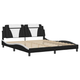 Bed Frame "Viana" without Mattress Black and White 180x200 cm King Faux Leather