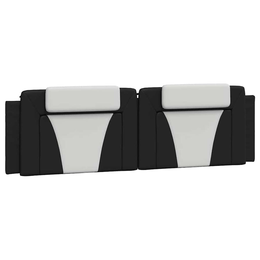 Bed Frame "Viana" without Mattress Black and White 180x200 cm King Faux Leather