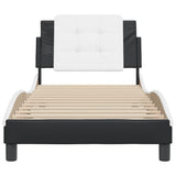 Bed Frame without Mattress "Zadar" Black and White 90x190 cm Fabric