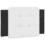 Bed Frame without Mattress "Zadar" Black and White 90x190 cm Fabric