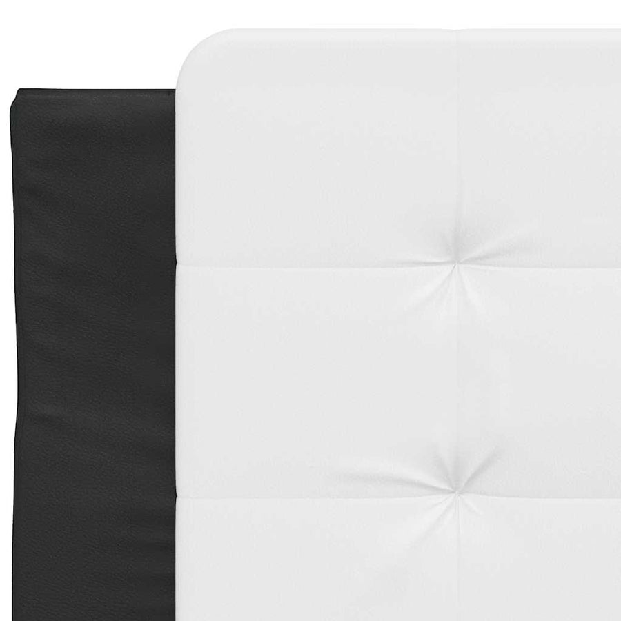 Bed Frame without Mattress "Zadar" Black and White 90x190 cm Fabric
