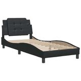 Bed Frame without Mattress "Zadar" Black 107x203 cm King Single Fabric