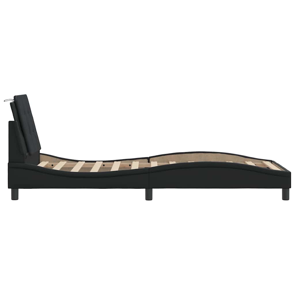 Bed Frame without Mattress "Zadar" Black 107x203 cm King Single Fabric