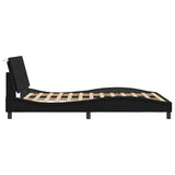Bed Frame without Mattress "Zadar" Black 137x190 cm Double Fabric