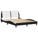 Bed Frame without Mattress "Zadar" Black and White 137x190 cm Fabric
