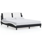 Bed Frame without Mattress "Zadar" Black and White 152x203 cm Queen Fabric