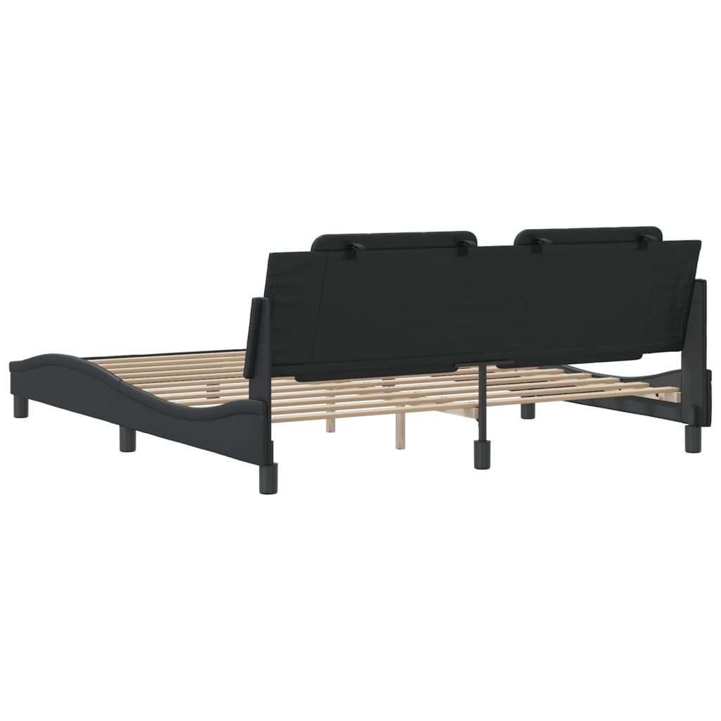 Bed Frame without Mattress "Zadar" Black 180x200 cm King Fabric