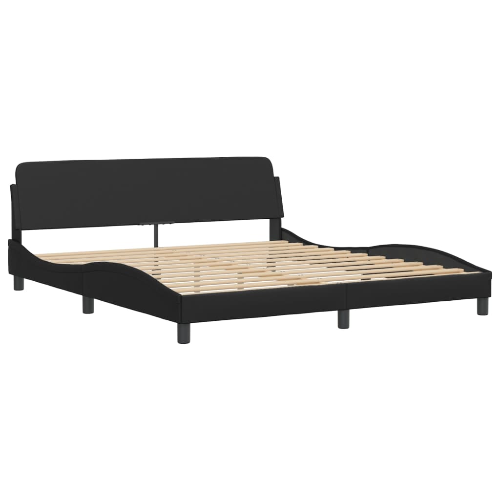 Bed Frame without Mattress "Zadar" Black 180x200 cm King Fabric