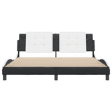 Bed Frame without Mattress "Zadar" Black and White 180x200 cm King Fabric