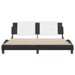 Bed Frame without Mattress "Zadar" Black and White 180x200 cm King Fabric