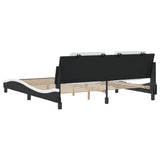 Bed Frame without Mattress "Zadar" Black and White 180x200 cm King Fabric
